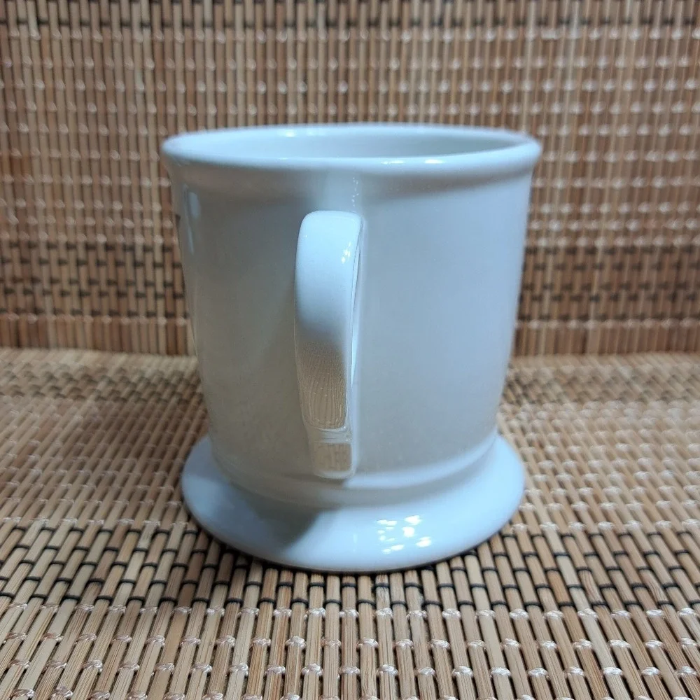 Anthropologie Coffee Mug Monogram White/ Black Letter V With Small‎ Round Handle